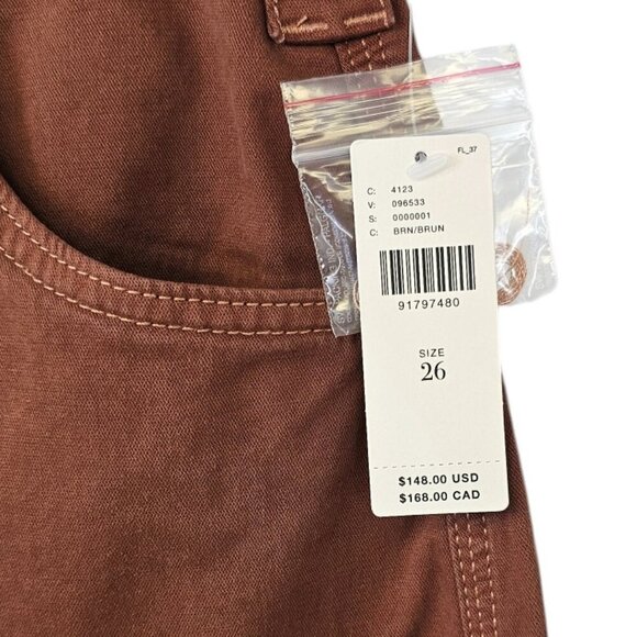 Anthropologie Pilcro Puddle Curve Wide-Leg Pants, Brown, Cotton, Western, Sz 26 - Picture 7 of 11